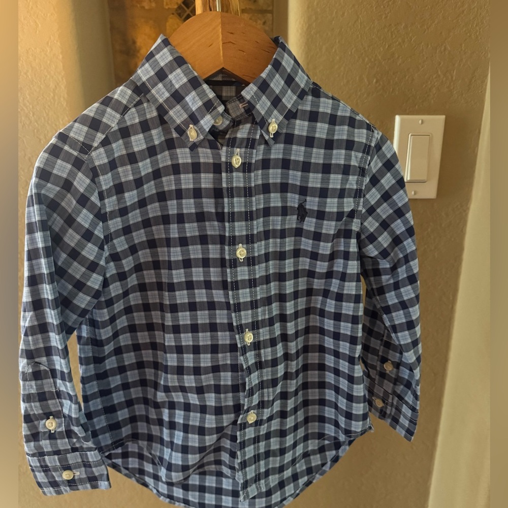 Polo Ralph Lauren Boy 2T Button Down Blue Long Sleeve Shirt